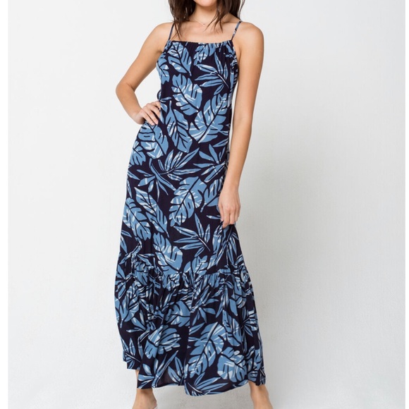 Sisstrevolution Blue Tropical Hideaway Tank Maxi Dress NWT - Picture 3 of 16